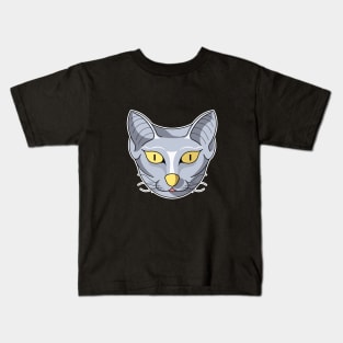 cute silver sand cat face Kids T-Shirt